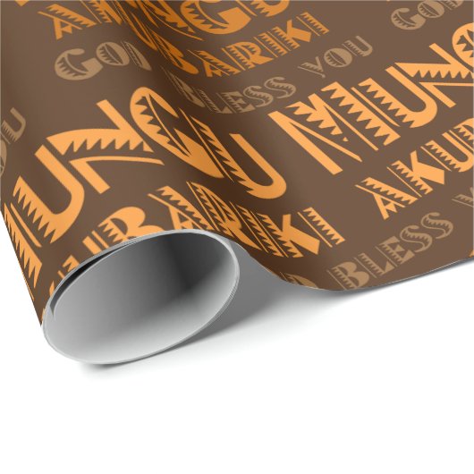 Patroon Mungu Akubariki, God zegene u in het Swahi Cadeaupapier (Rol Hoek)