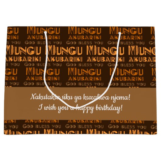 Patroon Mungu Akubariki, God zegene u in het Swahi Groot Cadeauzakje (Voorkant)