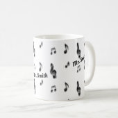Patroon Musical Notes Music Teacher Hartelijk dank Koffiemok (Voorkant rechts)