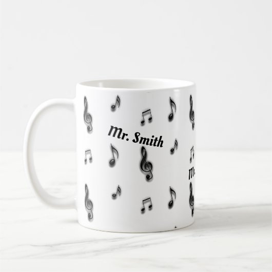 Patroon Musical Notes Music Teacher Hartelijk dank Koffiemok (Links)