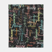 Patroon Namen Fleece Deken Kleur Lettertype Stijle (Voorkant)
