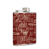 Patroon Namen op Dark Red Heupfles (Rechts)