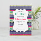 Patroon op aztec van Bright stam Aanwezigheid Kaart (Staand voorkant)