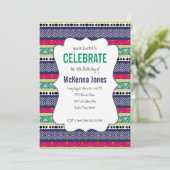 Patroon op aztec van Bright stam Aanwezigheid Kaart (Staand voorkant)