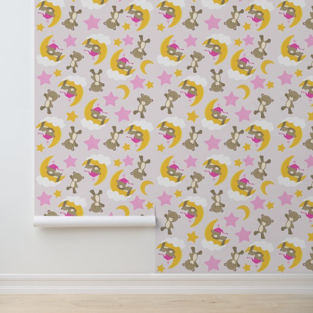 Patroon op Beren, teddyberen, stutten, Beren Behang (Applicatie)