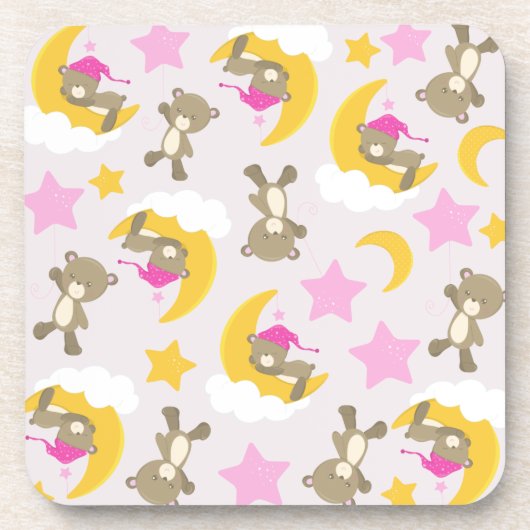 Patroon op Beren, teddyberen, stutten, Beren Bier Onderzetter (Voorkant)