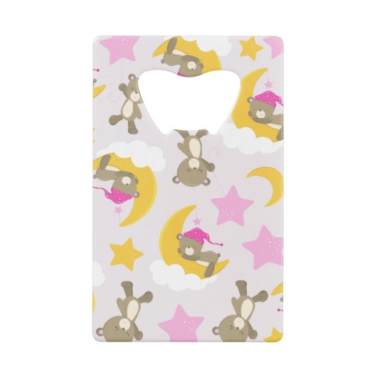 Patroon op Beren, teddyberen, stutten, Beren Creditkaart Flessenopener (Voorkant)