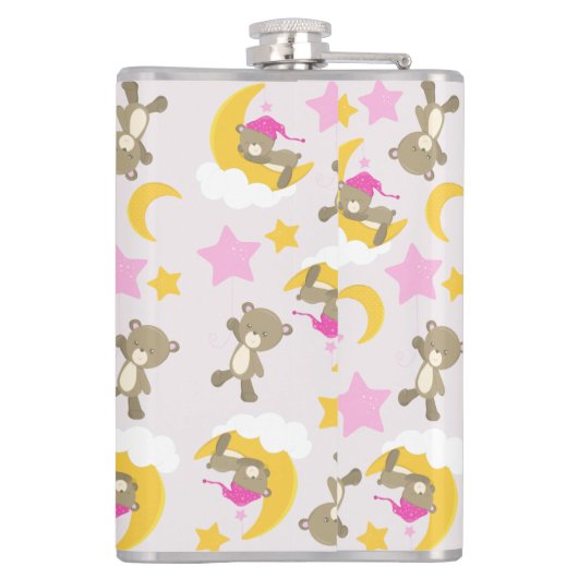 Patroon op Beren, teddyberen, stutten, Beren Heupfles (Achterkant)