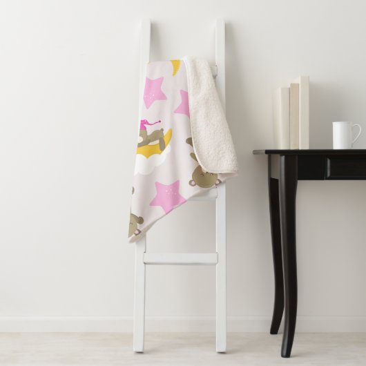 Patroon op Beren, teddyberen, stutten, Beren Sherpa Deken (In situ)