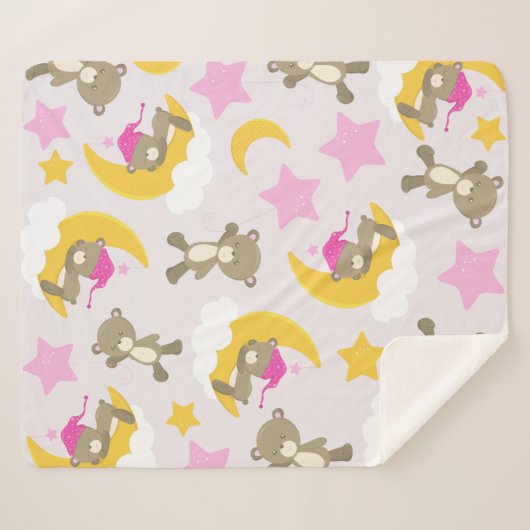 Patroon op Beren, teddyberen, stutten, Beren Sherpa Deken (Voorkant (horizontaal))