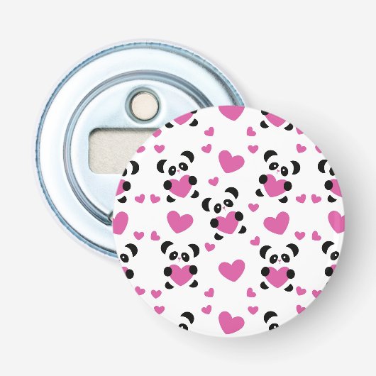 Patroon op de Dag van de Liefde Button Flesopener (Voorkant)