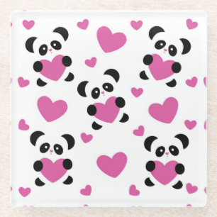 Patroon op de Dag van de Liefde Glazen Onderzetter