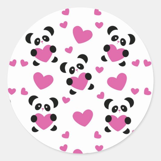 Patroon op de Dag van de Liefde Ronde Sticker (Voorkant)