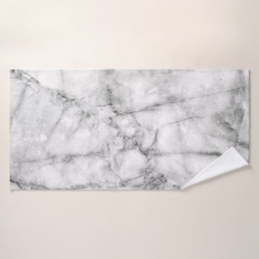 Patroon op de witte marmer vloerstructuur en op de badhanddoek (Badhanddoek)