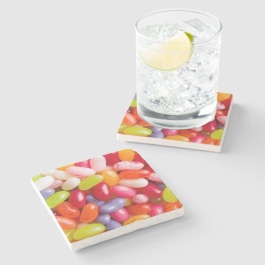 Patroon op geleibonen stenen onderzetter (Zijkant)