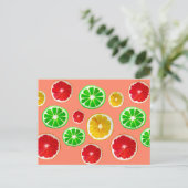 Patroon op jonge vruchtencitrusvruchten briefkaart (Staand voorkant)