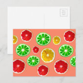 Patroon op jonge vruchtencitrusvruchten briefkaart (Voorkant / Achterkant)