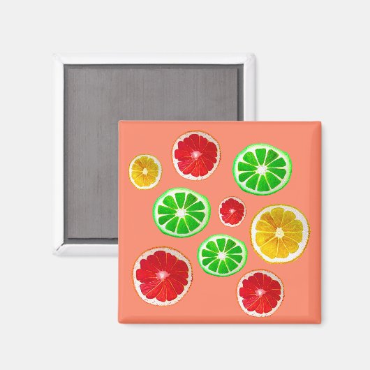 Patroon op jonge vruchtencitrusvruchten magneet (Voorkant / Achterkant)