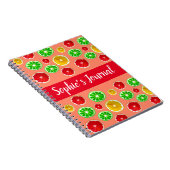 Patroon op jonge vruchtencitrusvruchten notitieboek (Rechterzijde)