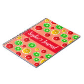 Patroon op jonge vruchtencitrusvruchten notitieboek (Linkerzijde)