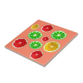 Patroon op jonge vruchtencitrusvruchten tegeltje (Zijkant)