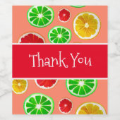 Patroon op jonge vruchtencitrusvruchten wijn etiket (Enkel label)