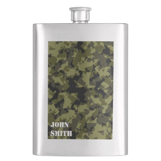 Patroon op militaire wijze van Camouflage Heupfles (Voorkant)