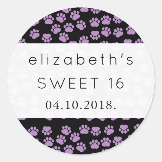 Patroon op poten, Paarse poten, reuzenpoten, zoet  Ronde Sticker (Voorkant)