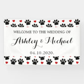 Patroon op poten, reuzenpoten, hart, bruiloft spandoek (Horizontaal)