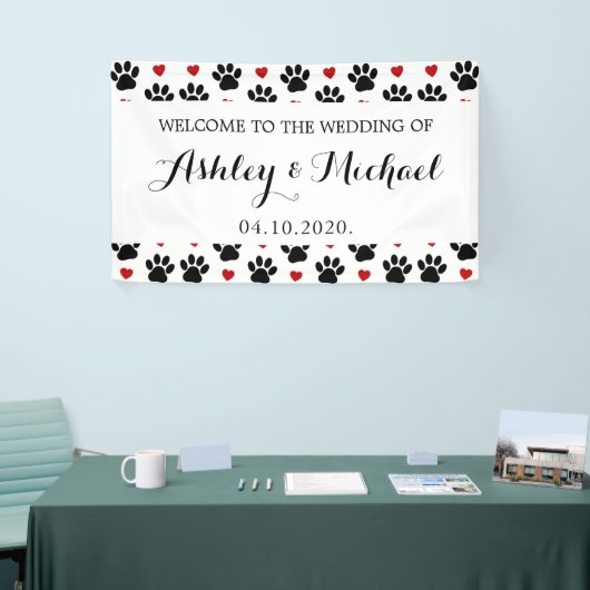 Patroon op poten, reuzenpoten, hart, bruiloft spandoek (Beurs)