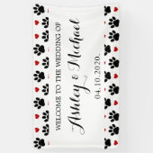 Patroon op poten, reuzenpoten, hart, bruiloft spandoek (Verticaal)