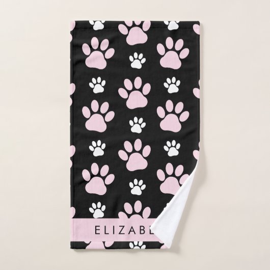 Patroon op poten, roze poten, langpoten, Jouw naam Bad Handdoek (Handdoek)