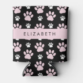 Patroon op poten, roze poten, langpoten, Jouw naam Blikjeskoeler (Voorkant)