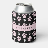 Patroon op poten, roze poten, langpoten, Jouw naam Blikjeskoeler (Blikje Achterkant)