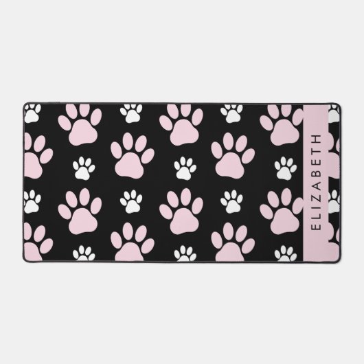 Patroon op poten, roze poten, langpoten, Jouw naam Bureaumat (Voorkant)