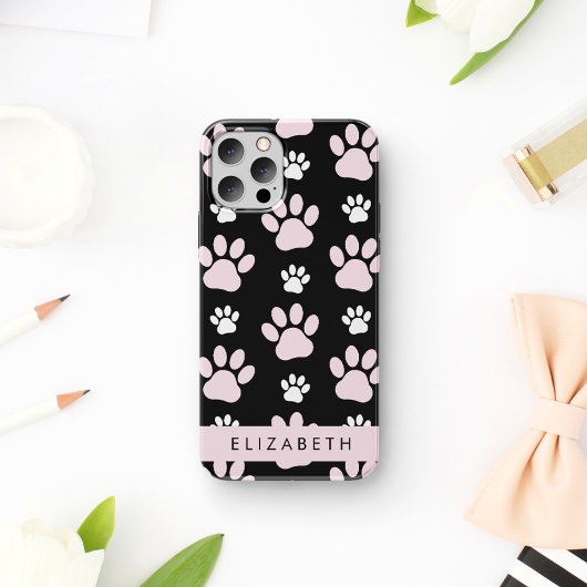 Patroon op poten, roze poten, langpoten, Jouw naam Case-Mate iPhone Case