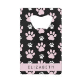 Patroon op poten, roze poten, langpoten, Jouw naam Creditkaart Flessenopener (Achterkant)