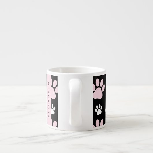 Patroon op poten, roze poten, langpoten, Jouw naam Espresso Kop (Achterkant)