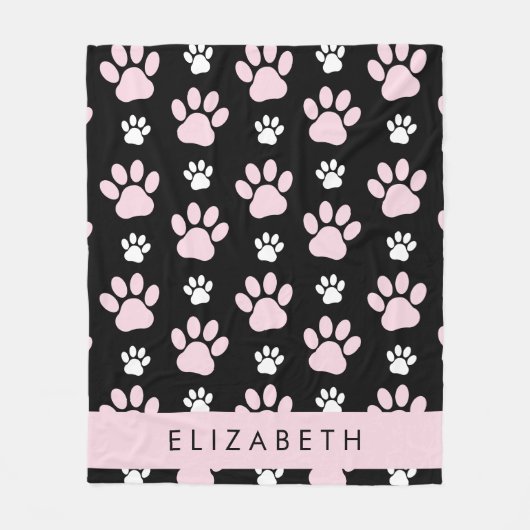 Patroon op poten, roze poten, langpoten, Jouw naam Fleece Deken (Voorkant)