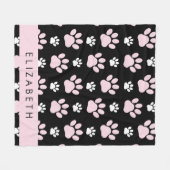 Patroon op poten, roze poten, langpoten, Jouw naam Fleece Deken (Voorkant (Horizontaal))