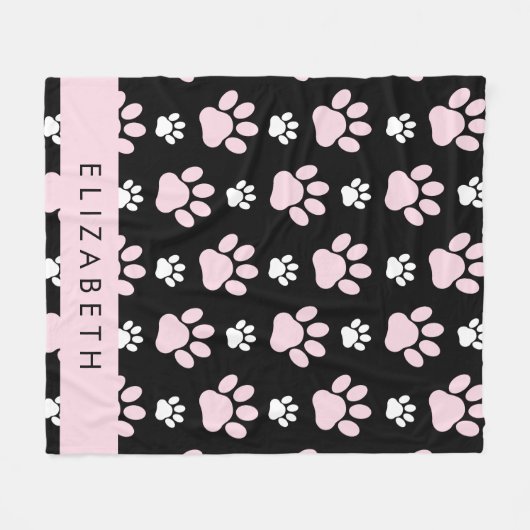 Patroon op poten, roze poten, langpoten, Jouw naam Fleece Deken (Voorkant (Horizontaal))