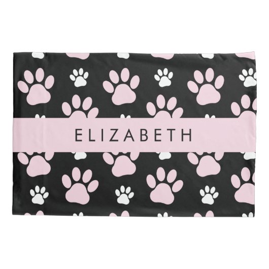 Patroon op poten, roze poten, langpoten, Jouw naam Kussensloop (Achterkant)