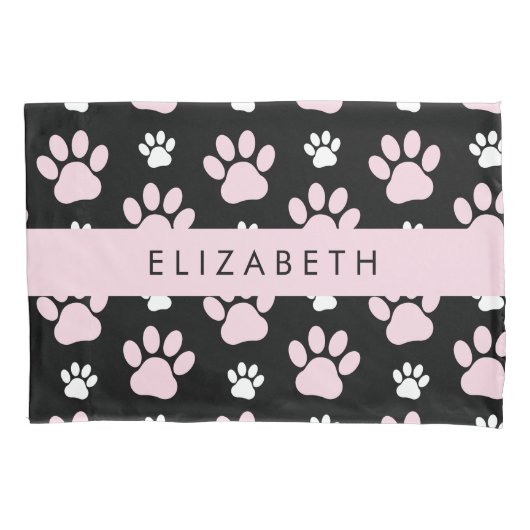 Patroon op poten, roze poten, langpoten, Jouw naam Kussensloop (Voorkant)