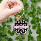 Patroon op poten, roze poten, langpoten, Jouw naam Sleutelhanger (Hand)