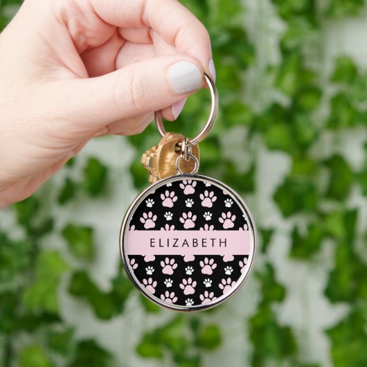 Patroon op poten, roze poten, langpoten, Jouw naam Sleutelhanger (Hand)