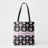 Patroon op poten, roze poten, langpoten, Jouw naam Tote Bag (Voorkant)