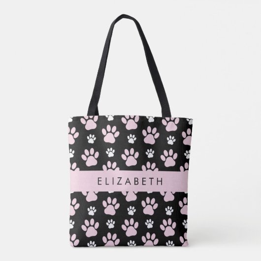 Patroon op poten, roze poten, langpoten, Jouw naam Tote Bag (Achterkant)