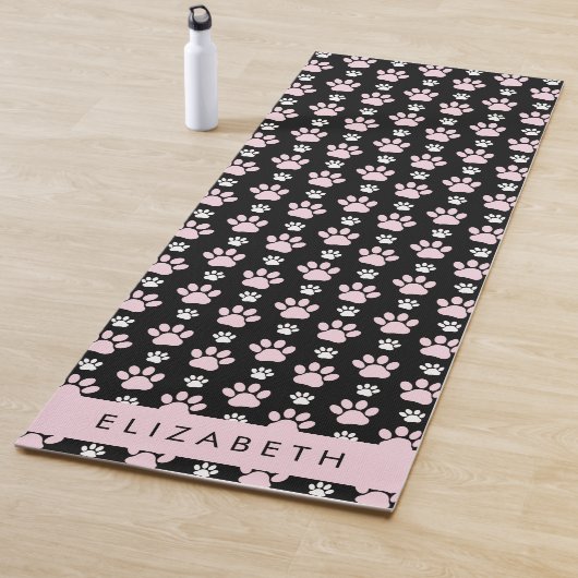 Patroon op poten, roze poten, langpoten, Jouw naam Yogamat (In situ)