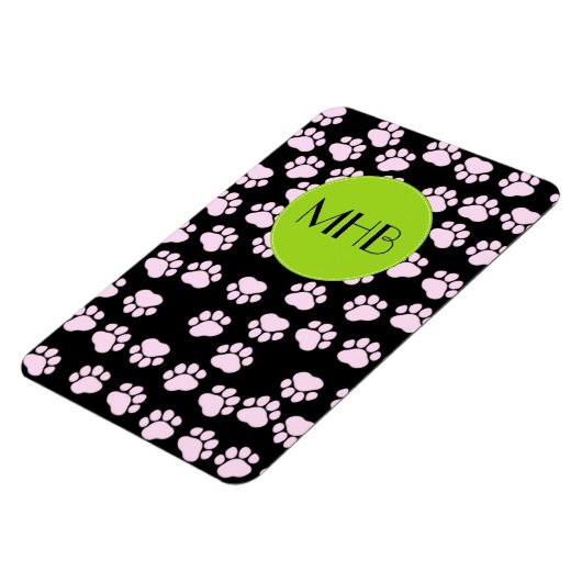 Patroon op poten, roze poten, langpoten, monogram magneet (Linkerzijde)