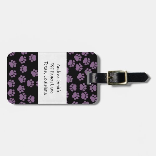 Patroon op poten, roze poten, Paarse poten, reuzen Bagagelabel (Voorkant horizontaal)